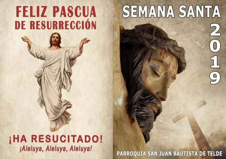 Portada y contraportada del programa de Semana Santa de la Basílica de San Juan (Foto TA)